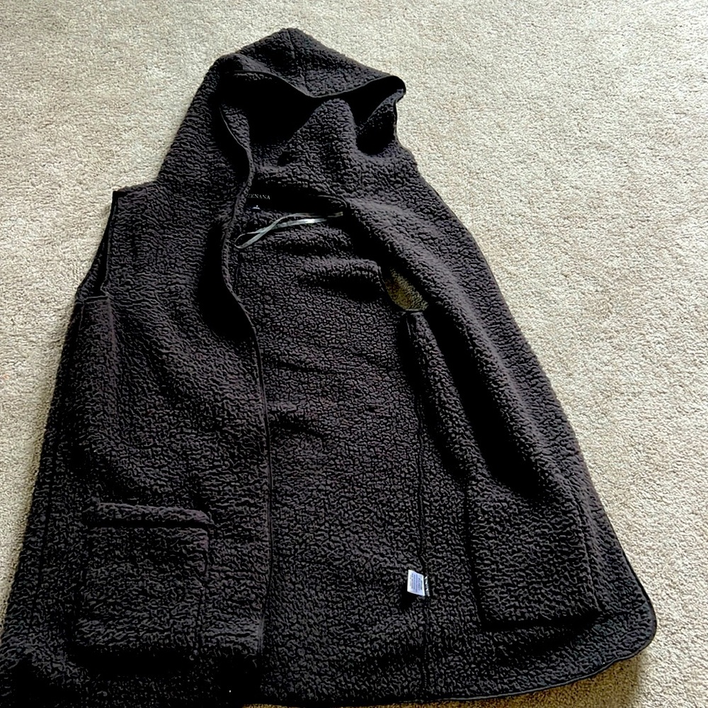 Fleece dark gray long vest. Super soft